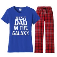 Best Dad In The Galaxy Daddy Cool Parent Retro Father Old Gift Women's Flannel Pajama Set