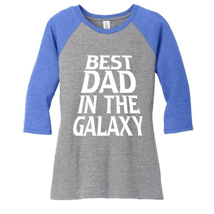 Best Dad In The Galaxy Daddy Cool Parent Retro Father Old Gift Women's Tri-Blend 3/4-Sleeve Raglan Shirt