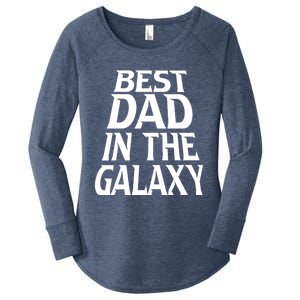 Best Dad In The Galaxy Daddy Cool Parent Retro Father Old Gift Women's Perfect Tri Tunic Long Sleeve Shirt