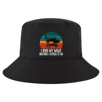 Bbq Dad I Rub My Meat Before I Stick It In Offset Smoker Pit Cool Comfort Performance Bucket Hat