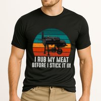 Bbq Dad I Rub My Meat Before I Stick It In Offset Smoker Pit Performance Shirt