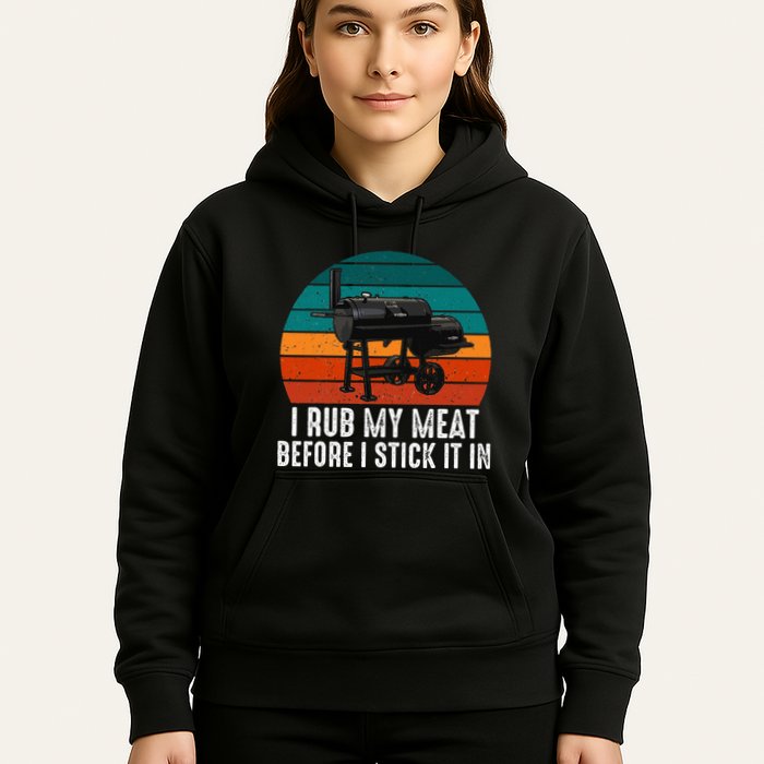 Bbq Dad I Rub My Meat Before I Stick It In Offset Smoker Pit Hoodie