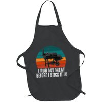 Bbq Dad I Rub My Meat Before I Stick It In Offset Smoker Pit Apron