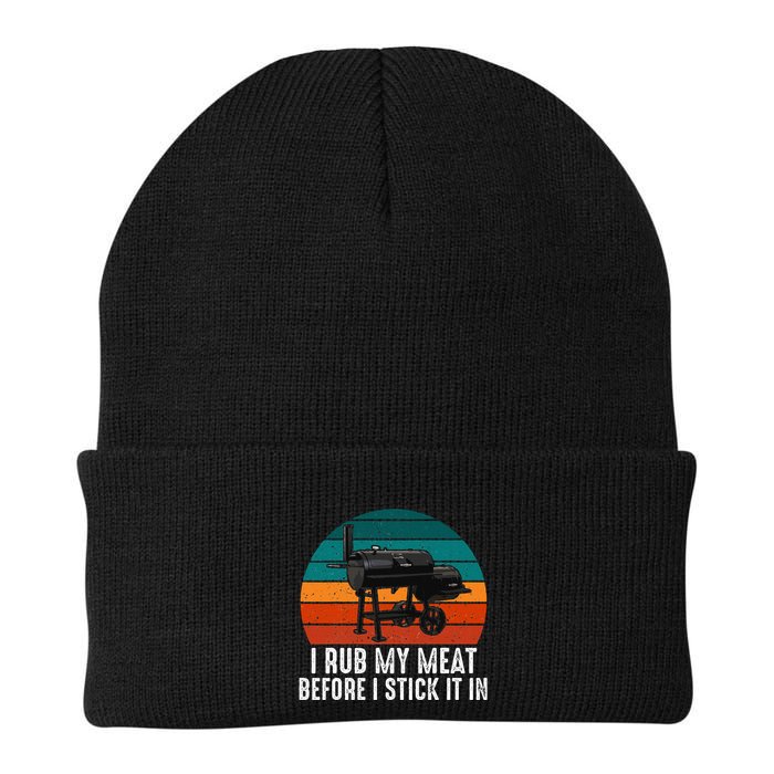 Bbq Dad I Rub My Meat Before I Stick It In Offset Smoker Pit Beanie