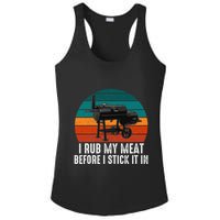 Bbq Dad I Rub My Meat Before I Stick It In Offset Smoker Pit Ladies PosiCharge Competitor Racerback Tank