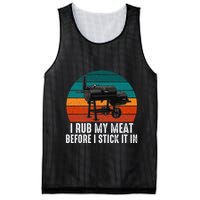 Bbq Dad I Rub My Meat Before I Stick It In Offset Smoker Pit Mesh Reversible Basketball Jersey Tank