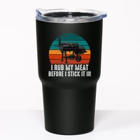 Bbq Dad I Rub My Meat Before I Stick It In Offset Smoker Pit Tumbler