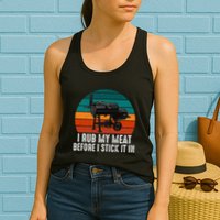 Bbq Dad I Rub My Meat Before I Stick It In Offset Smoker Pit Womens Tank Top