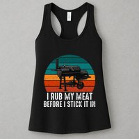 Bbq Dad I Rub My Meat Before I Stick It In Offset Smoker Pit Womens Tank Top