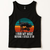 Bbq Dad I Rub My Meat Before I Stick It In Offset Smoker Pit Tank Top
