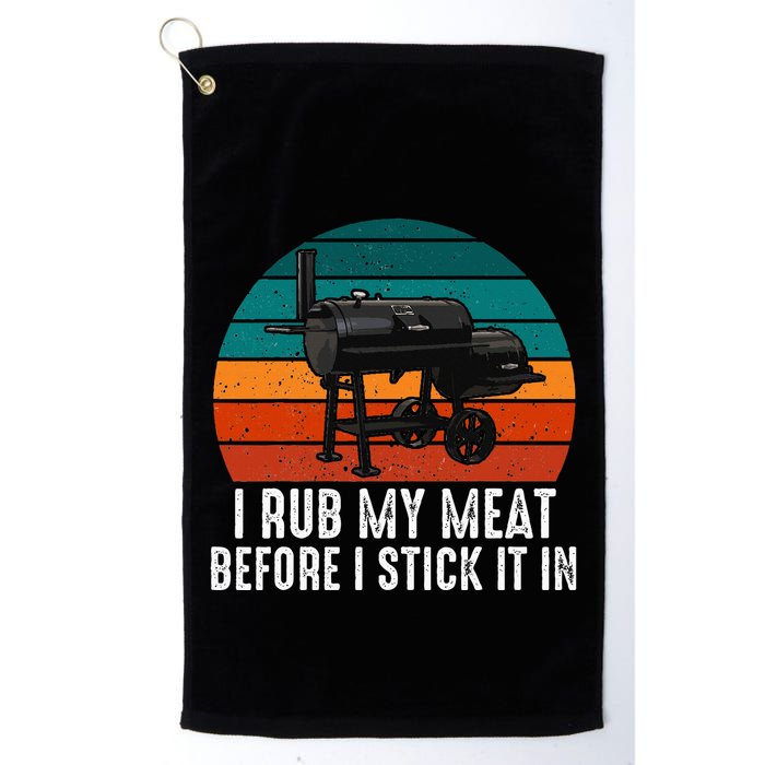 Bbq Dad I Rub My Meat Before I Stick It In Offset Smoker Pit Golf Towel