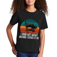 Bbq Dad I Rub My Meat Before I Stick It In Offset Smoker Pit Kids T-Shirt