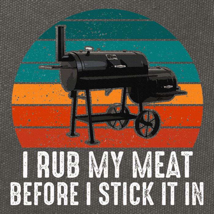 Bbq Dad I Rub My Meat Before I Stick It In Offset Smoker Pit Cotton Canvas Backpack