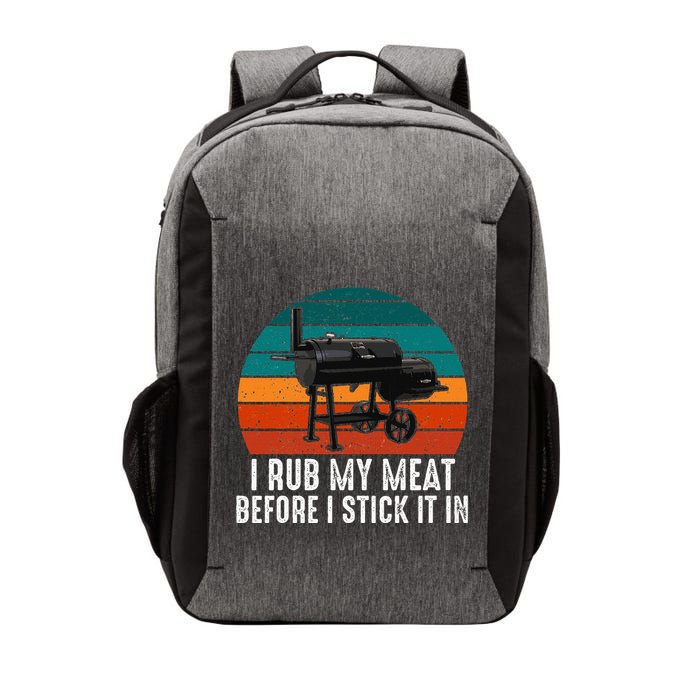 Bbq Dad I Rub My Meat Before I Stick It In Offset Smoker Pit Vector Backpack