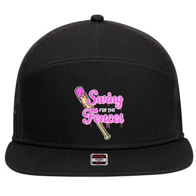 Baseball Drip Ice Cream Drip Swing For The Fences 7 Panel Mesh Trucker Snapback Hat
