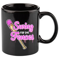 Baseball Drip Ice Cream Drip Swing For The Fences 11oz C Handle Ceramic Mug