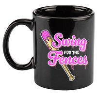 Baseball Drip Ice Cream Drip Swing For The Fences 11oz C Handle Ceramic Mug