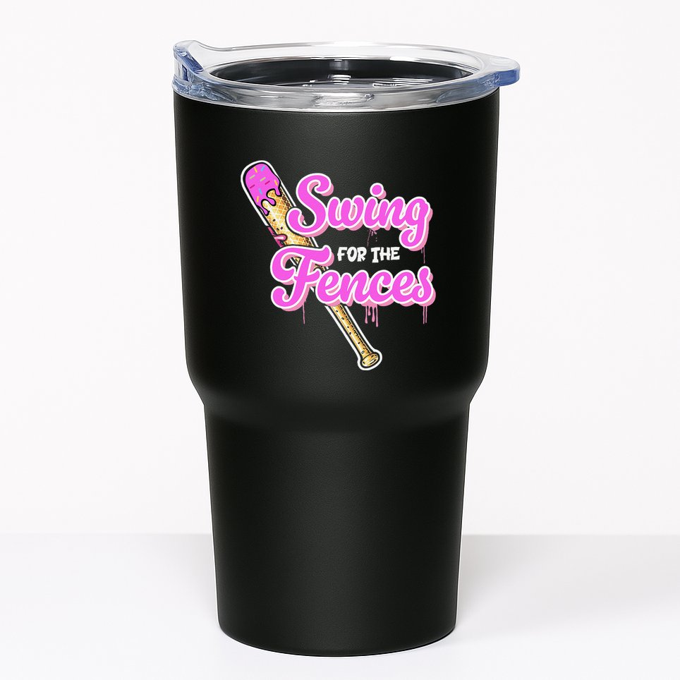 Baseball Drip Ice Cream Drip Swing For The Fences Tumbler