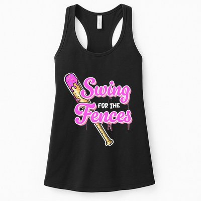 Baseball Drip Ice Cream Drip Swing For The Fences Womens Tank Top