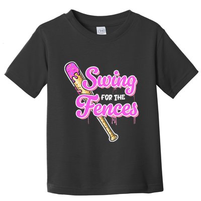 Baseball Drip Ice Cream Drip Swing For The Fences Toddler T-Shirt