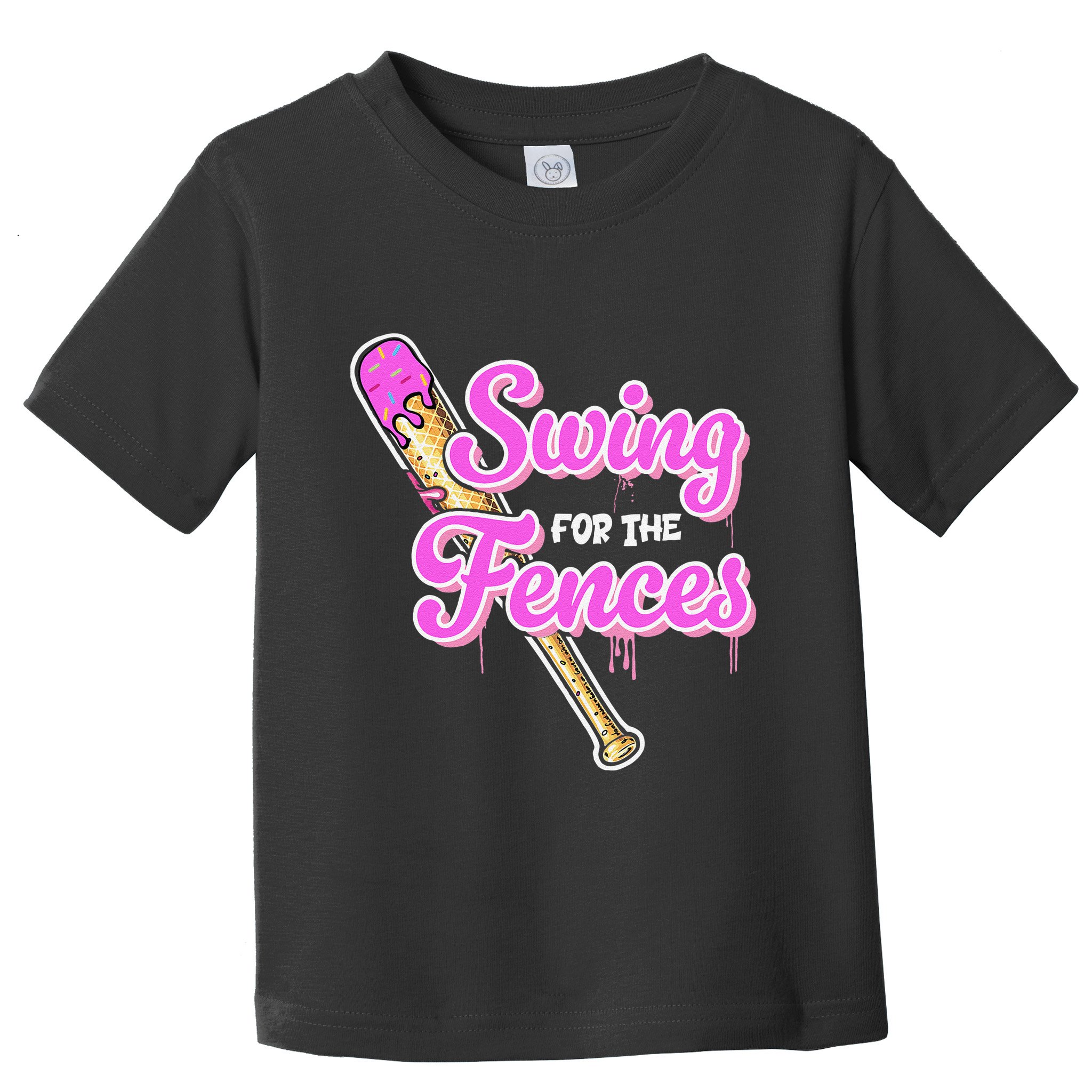 Baseball Drip Ice Cream Drip Swing For The Fences Toddler T-Shirt