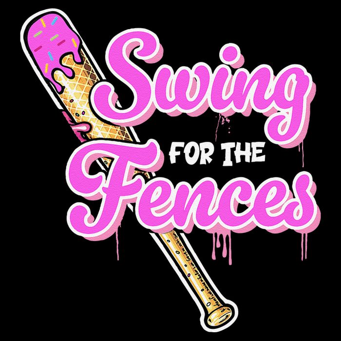 Baseball Drip Ice Cream Drip Swing For The Fences Toddler T-Shirt