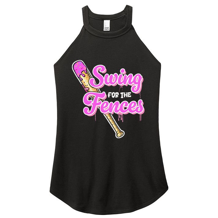 Baseball Drip Ice Cream Drip Swing For The Fences Women's Perfect Tri Rocker Tank