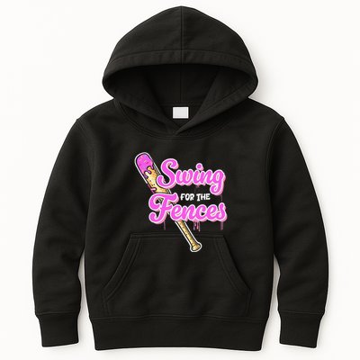 Baseball Drip Ice Cream Drip Swing For The Fences Kids Hoodie