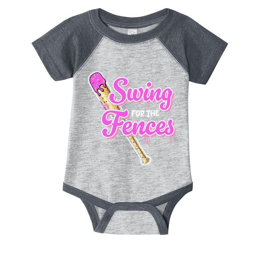 Baseball Drip Ice Cream Drip Swing For The Fences Infant Baby Jersey Bodysuit