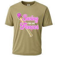 Baseball Drip Ice Cream Drip Swing For The Fences Cooling Performance Crew T-Shirt