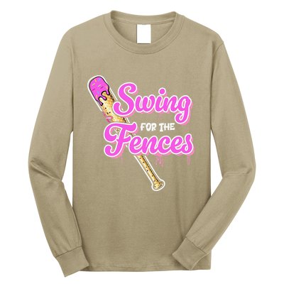 Baseball Drip Ice Cream Drip Swing For The Fences Long Sleeve Shirt