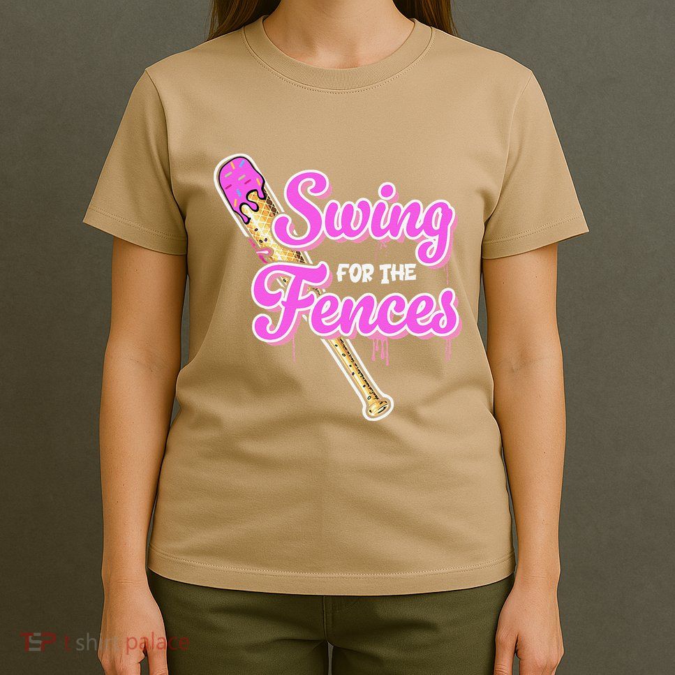 Baseball Drip Ice Cream Drip Swing For The Fences T-Shirt