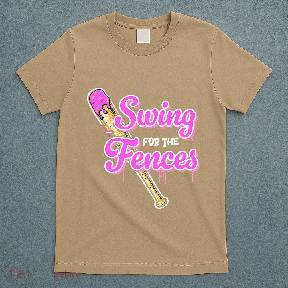 Baseball Drip Ice Cream Drip Swing For The Fences T-Shirt