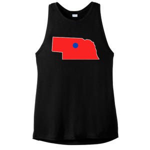 Blue Dot In A Red State Nebraska Vote Kamala Harris Waltz Ladies PosiCharge Tri-Blend Wicking Tank