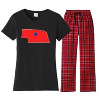 Blue Dot In A Red State Nebraska Vote Kamala Harris Waltz Women's Flannel Pajama Set