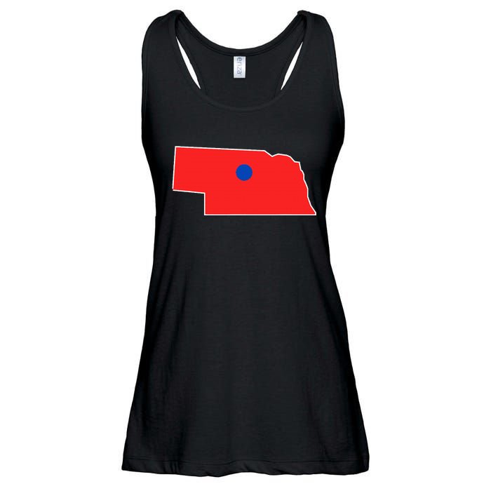 Blue Dot In A Red State Nebraska Vote Kamala Harris Waltz Ladies Essential Flowy Tank