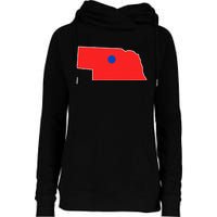 Blue Dot In A Red State Nebraska Vote Kamala Harris Waltz Womens Funnel Neck Pullover Hood