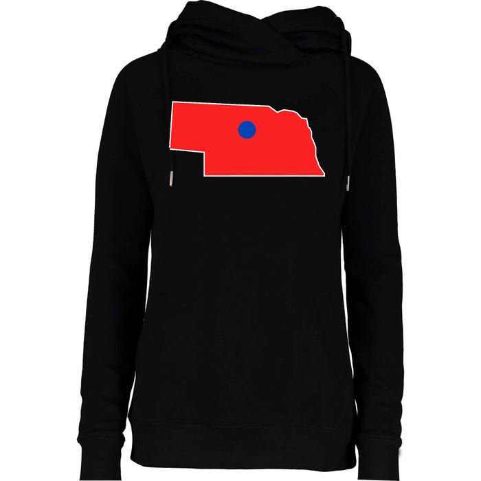 Blue Dot In A Red State Nebraska Vote Kamala Harris Waltz Womens Funnel Neck Pullover Hood