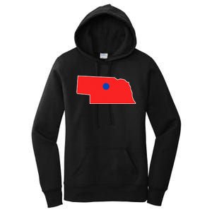 Blue Dot In A Red State Nebraska Vote Kamala Harris Waltz Women's Pullover Hoodie