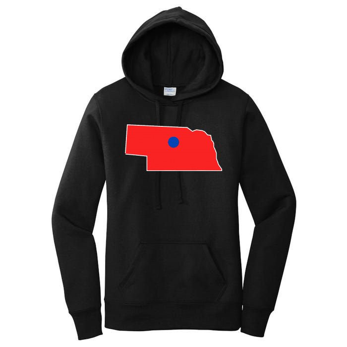 Blue Dot In A Red State Nebraska Vote Kamala Harris Waltz Women's Pullover Hoodie