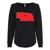 Blue Dot In A Red State Nebraska Vote Kamala Harris Waltz Womens California Wash Sweatshirt