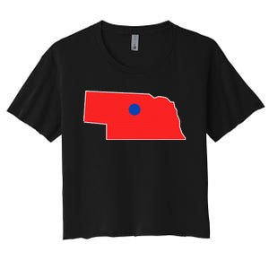 Blue Dot In A Red State Nebraska Vote Kamala Harris Waltz Women's Crop Top Tee