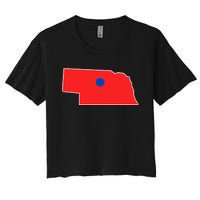 Blue Dot In A Red State Nebraska Vote Kamala Harris Waltz Women's Crop Top Tee