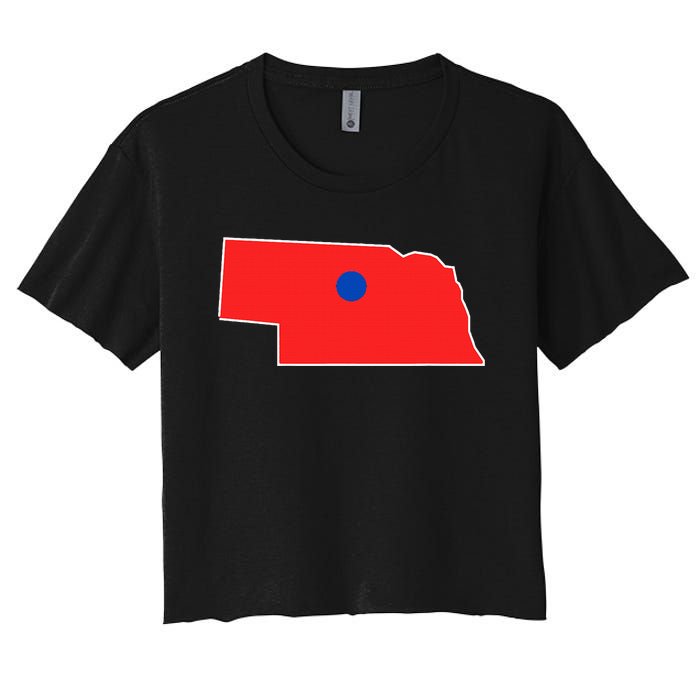 Blue Dot In A Red State Nebraska Vote Kamala Harris Waltz Women's Crop Top Tee