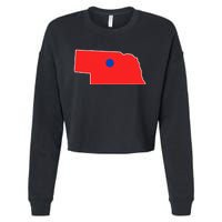 Blue Dot In A Red State Nebraska Vote Kamala Harris Waltz Cropped Pullover Crew