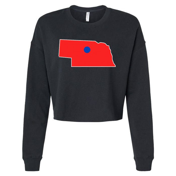 Blue Dot In A Red State Nebraska Vote Kamala Harris Waltz Cropped Pullover Crew