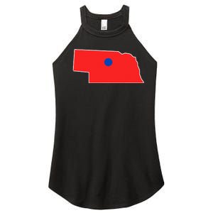 Blue Dot In A Red State Nebraska Vote Kamala Harris Waltz Women's Perfect Tri Rocker Tank