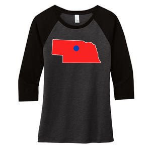 Blue Dot In A Red State Nebraska Vote Kamala Harris Waltz Women's Tri-Blend 3/4-Sleeve Raglan Shirt