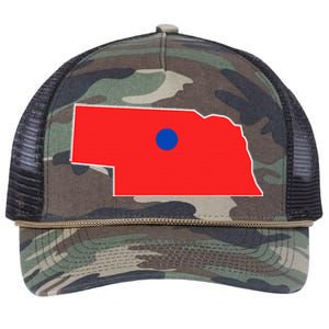 Blue Dot In A Red State Nebraska Vote Kamala Harris Waltz Retro Rope Trucker Hat Cap