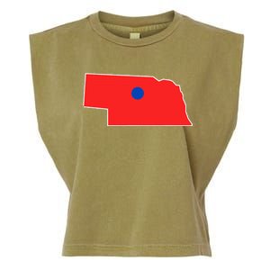 Blue Dot In A Red State Nebraska Vote Kamala Harris Waltz Garment-Dyed Women's Muscle Tee